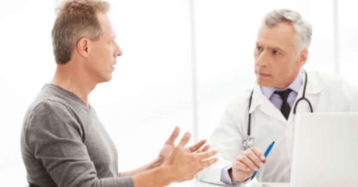 Man consulting with urologist