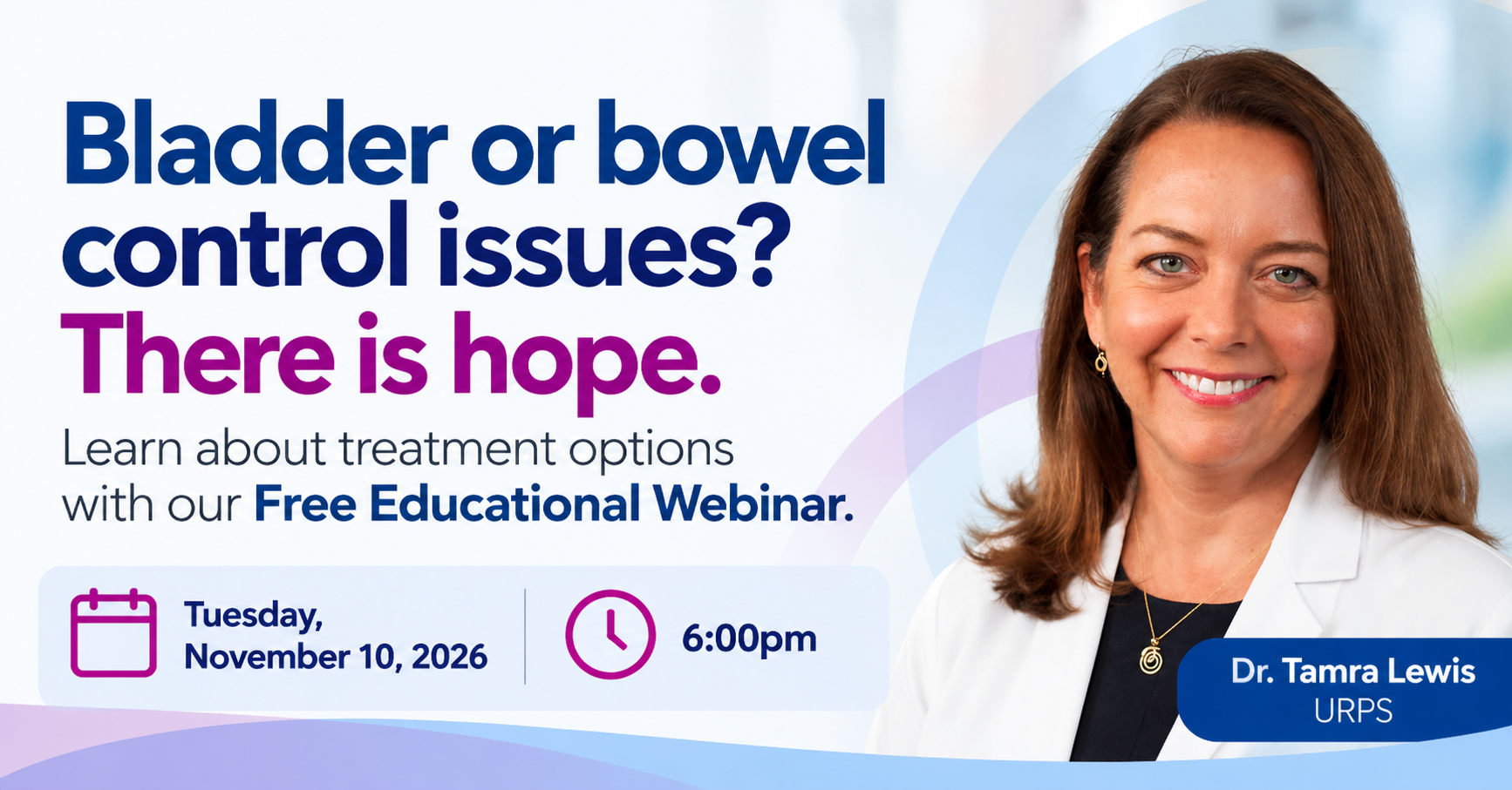 FREE Educational Webinar for Bladder Control: November 10, 2026